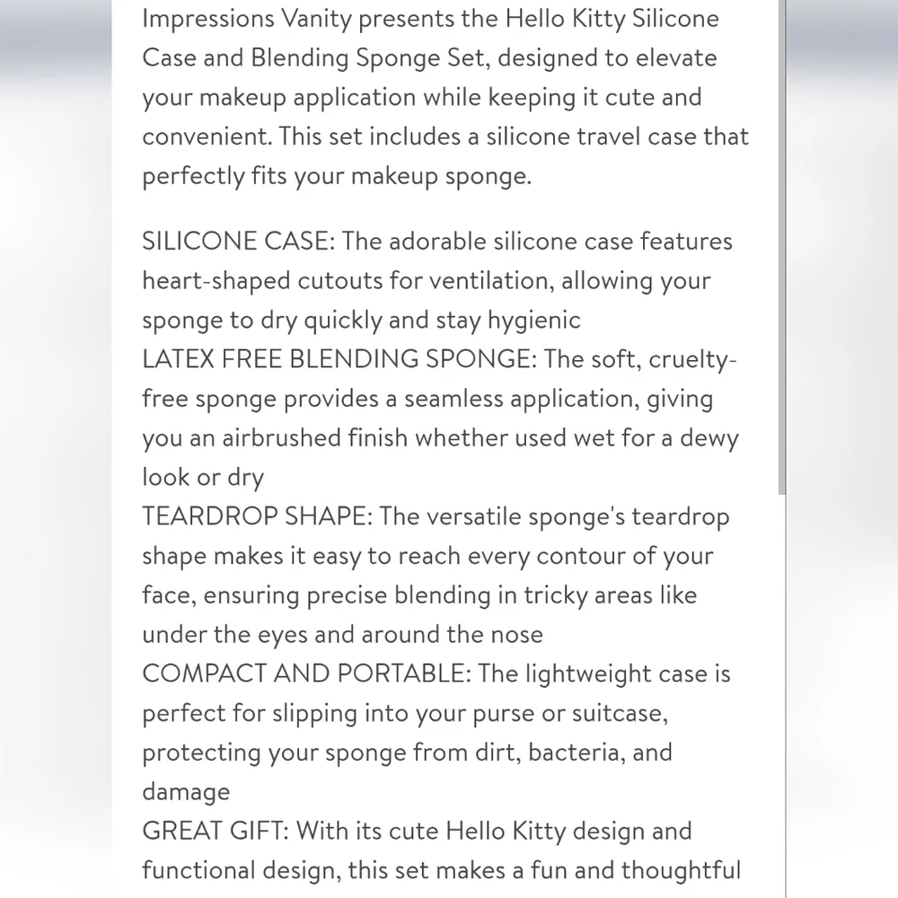 Impressions X‎ Hello Kitty Silicone Case + Beauty Sponge- Red